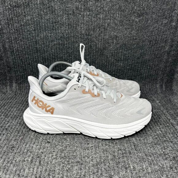 Hoka One One Arahi 6 Nimbus Cloud Grey Gold Running Shoes Women’s 9.5 B - Picture 1 of 10